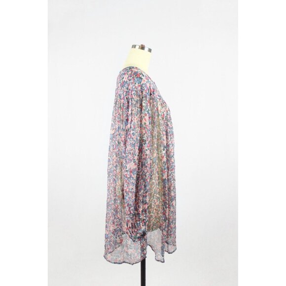 ISABEL MARANT Orion Blue Pink Floral Silk Georgette Mini Tunic Dress, Size 36/XS - Picture 6 of 16